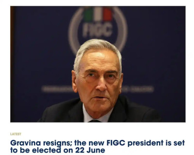 意大利足协主席格拉维纳辞职