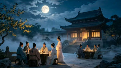 八月十五日夜半云开然后玩月因书一时之景寄呈乐天