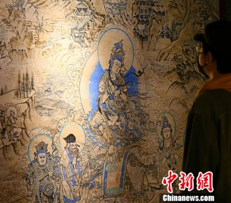 敦煌壁画(复制品)展览。<a target='_blank' href='http://www.chinanews.com/'>中新社</a>记者 高展 摄